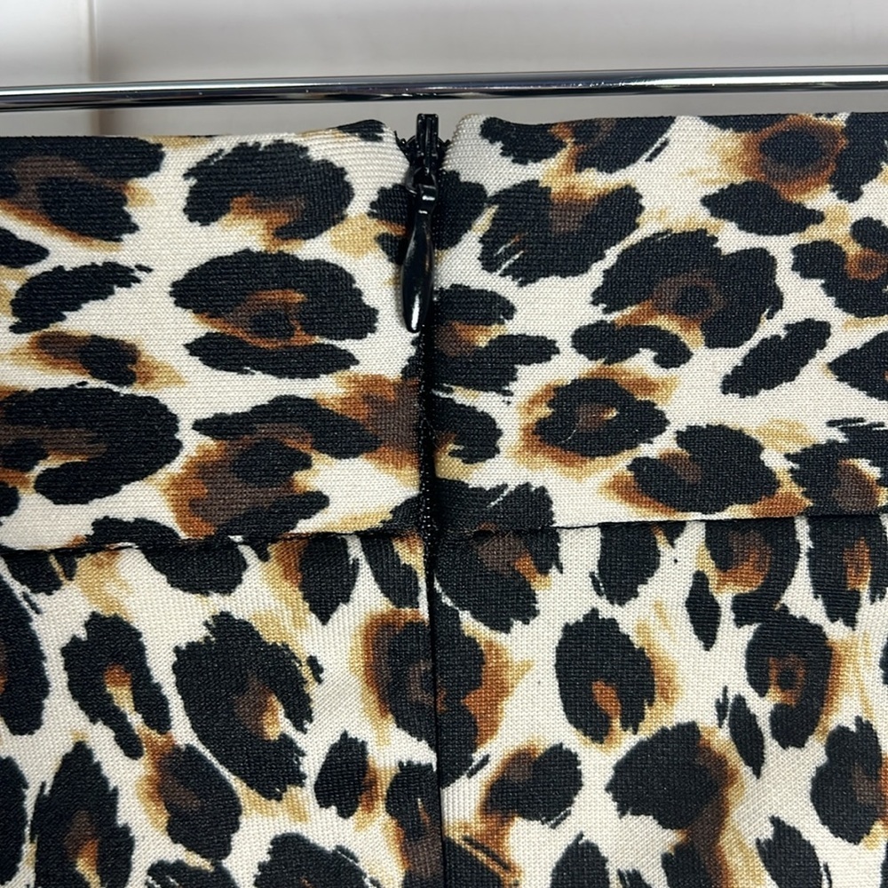 Messini Leopard Print Pleated Stretch A-Line Skir… - image 6